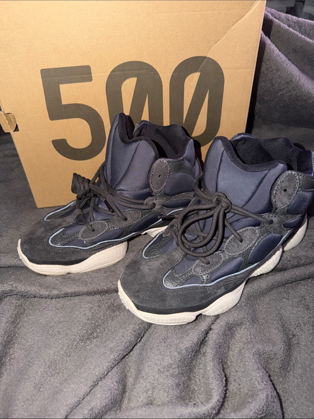 Yeezy 500 High-Top Sneakers in Slate blue gray